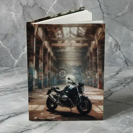 BMW Motorcycle Abandoned Warehouse Graffiti Scene