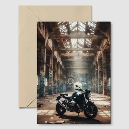 BMW Motorcycle Abandoned Warehouse Graffiti Scene