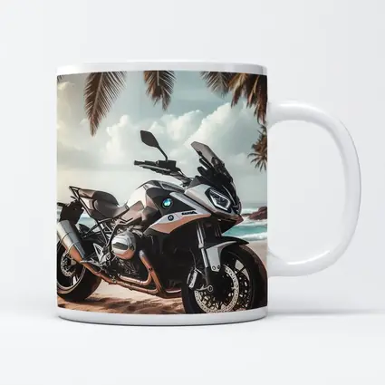 BMW Motorcycle Parked on Tropical Beach