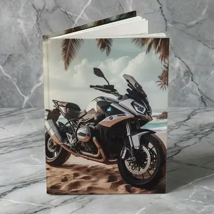 BMW Motorcycle Parked on Tropical Beach