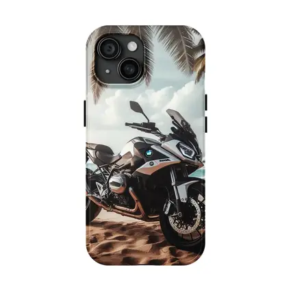 BMW Motorcycle Parked on Tropical Beach