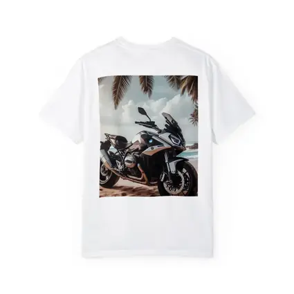BMW Motorcycle Parked on Tropical Beach