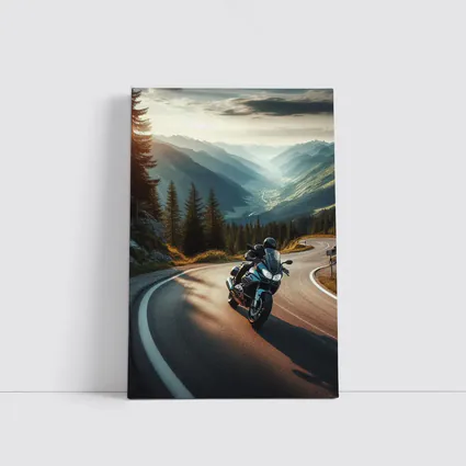 Touring Motorcycle Winding Alpine Mountain Road