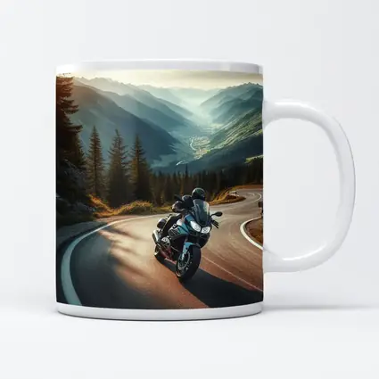Touring Motorcycle Winding Alpine Mountain Road