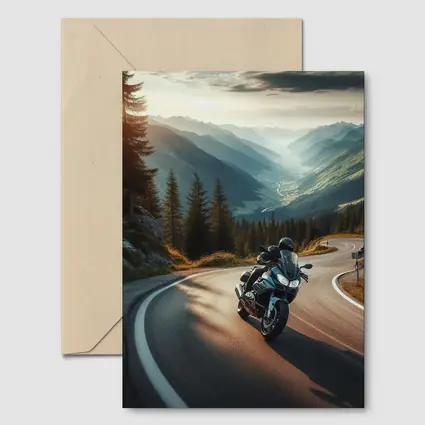 Touring Motorcycle Winding Alpine Mountain Road
