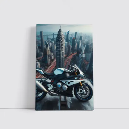 BMW S1000RR Sport Bike City Skyline