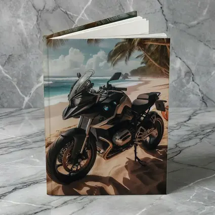BMW Motorcycle Parked on Tropical Beach
