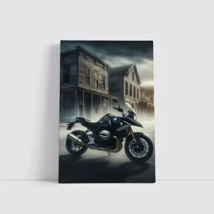 BMW Motorcycle Dark Abandoned Town Street