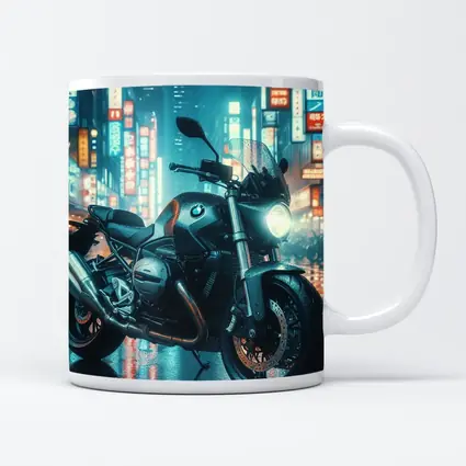 BMW Motorcycle Neon City Night Street