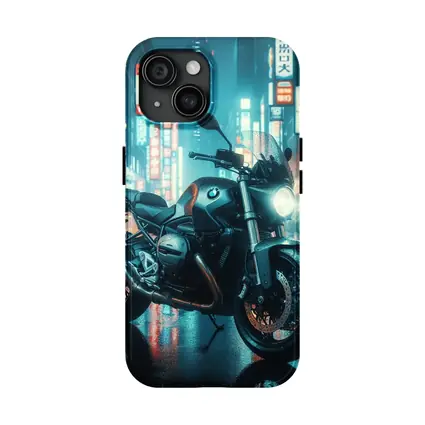 BMW Motorcycle Neon City Night Street