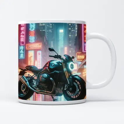 BMW Motorcycle Neon City Night Street