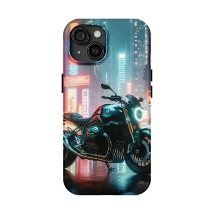 BMW Motorcycle Neon City Night Street