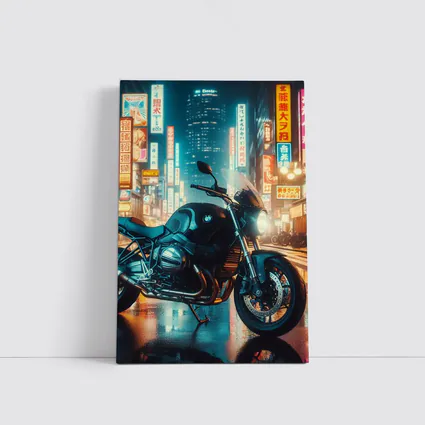 BMW Motorcycle Neon Tokyo City Night