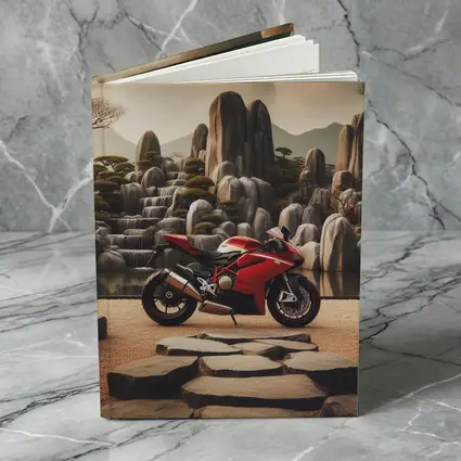Red Ducati Superbike Japanese Rock Garden