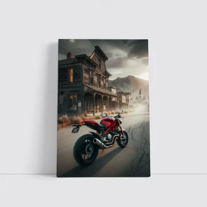 Red Ducati Monster Ghost Town Street