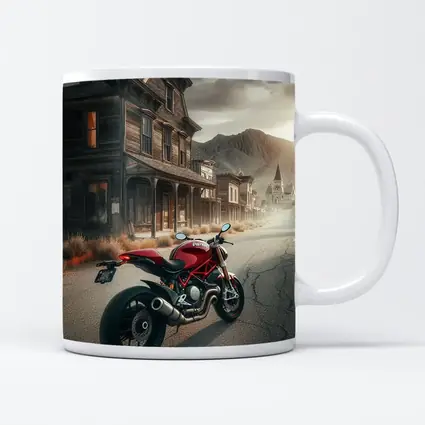 Red Ducati Monster Ghost Town Street