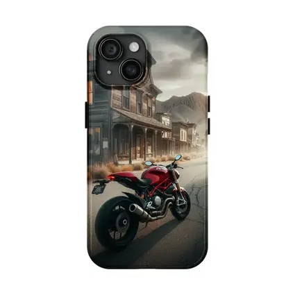 Red Ducati Monster Ghost Town Street