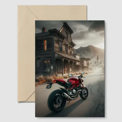 Red Ducati Monster Ghost Town Street