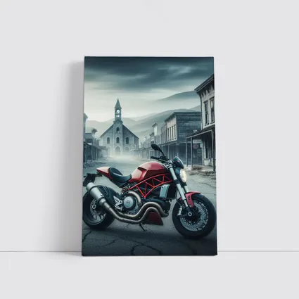 Ducati Monster Red Bike Ghost Town Street