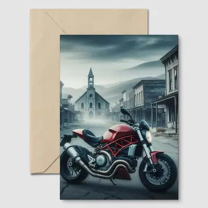 Ducati Monster Red Bike Ghost Town Street