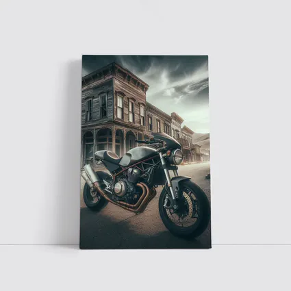 Cafe Racer Motorcycle Abandoned Western Town Street
