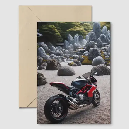 Ducati Superbike Parked In Zen Garden