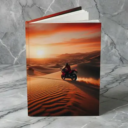 Sport Bike Rider Desert Dunes Sunset