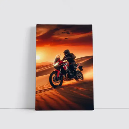 Honda Adventure Motorcycle Desert Sunset Ride