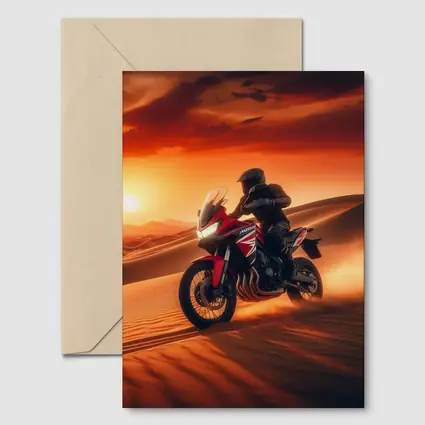 Honda Adventure Motorcycle Desert Sunset Ride