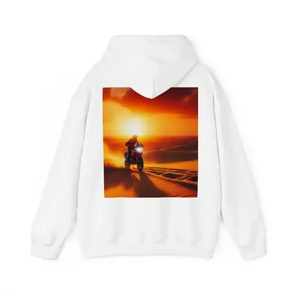 Adventure Motorcycle Rider Desert Sunset Dunes