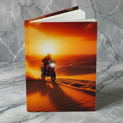 Adventure Motorcycle Rider Desert Sunset Dunes