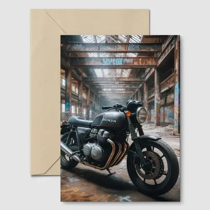 Honda Cafe Racer Motorcycle Abandoned Industrial Warehouse