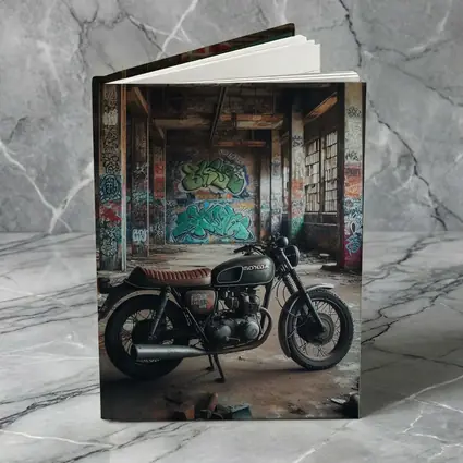 Honda Cafe Racer Motorcycle Abandoned Building Graffiti