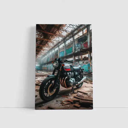 Honda Cafe Racer Motorcycle Abandoned Industrial Warehouse
