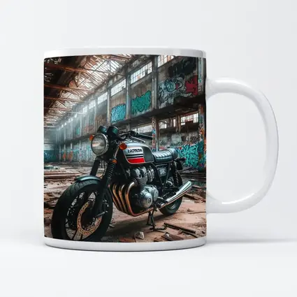 Honda Cafe Racer Motorcycle Abandoned Industrial Warehouse