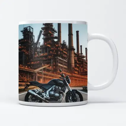 Naked Bike Motorcycle Industrial Refinery Dusk