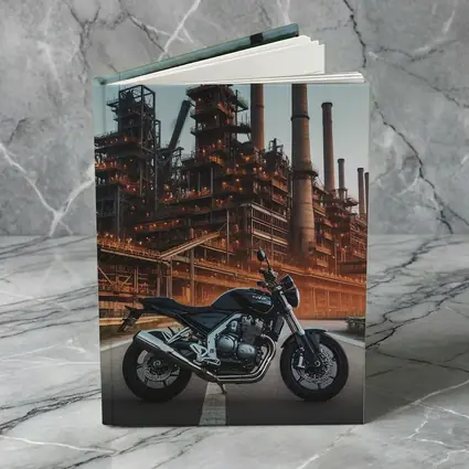 Naked Bike Motorcycle Industrial Refinery Dusk