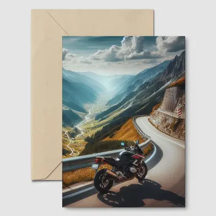 Sport Bike on Mountain Alpine Road