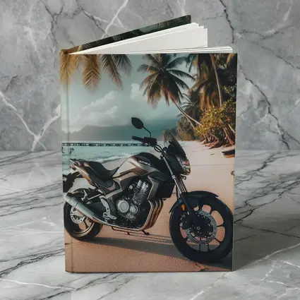 Naked Bike Motorcycle Parked on Tropical Beach
