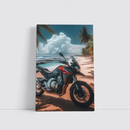 Honda Adventure Motorcycle Tropical Beach Scene