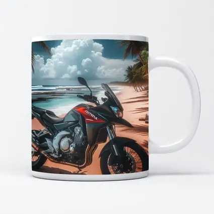 Honda Adventure Motorcycle Tropical Beach Scene