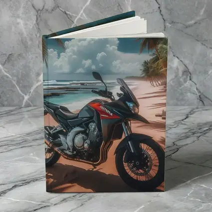 Honda Adventure Motorcycle Tropical Beach Scene