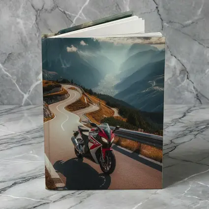Sport Bike on Winding Alpine Mountain Road