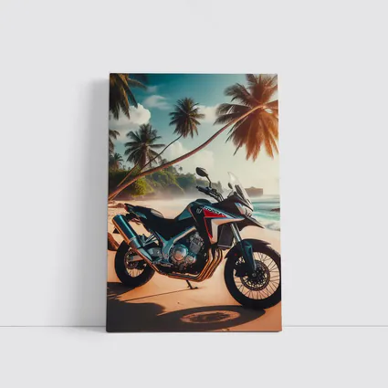 Honda Adventure Motorcycle Tropical Beach Scene