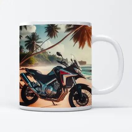Honda Adventure Motorcycle Tropical Beach Scene