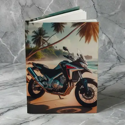Honda Adventure Motorcycle Tropical Beach Scene