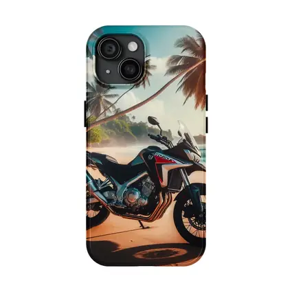 Honda Adventure Motorcycle Tropical Beach Scene