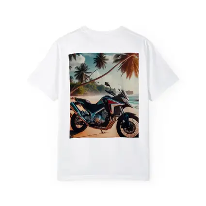 Honda Adventure Motorcycle Tropical Beach Scene