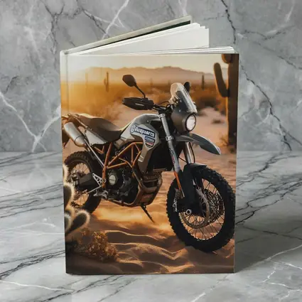 Husqvarna Adventure Dual Sport Bike Desert Sunset