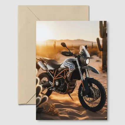 Husqvarna Adventure Dual Sport Bike Desert Sunset